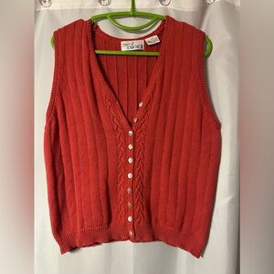 Maggie’s Choice 100%cotton knit vest. Burnt orange. Size large. EUC